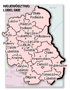 Województwo Lubelskie - mapka